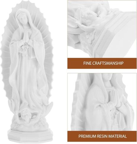 BESTOYARD Virgin Mary Statue 7.5-Inch, Resin Catholic Figurine for Home Decor, Religious Style Sculpture for Living Room, Porch, Bedroom, Garden, Church in Saudi Arabia