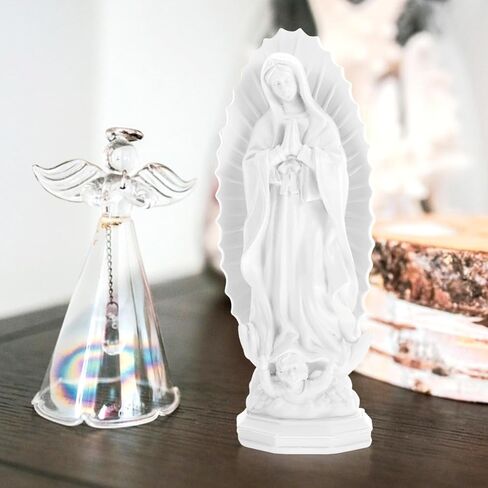 BESTOYARD Virgin Mary Statue 7.5-Inch, Resin Catholic Figurine for Home Decor, Religious Style Sculpture for Living Room, Porch, Bedroom, Garden, Church in Saudi Arabia