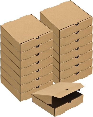 uxcell Pizza Box, 20pcs 9x9 Inches - Cowhide Paper Mini Pizza Boxes, Square Corrugated Storage Container for Cake Cookies Pizza Party (Brown) in Saudi Arabia