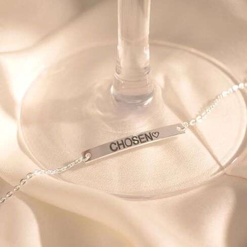 Petite Boutique Baby Sterling Silver Personalized Bar Bracelet with Black Engraving Ideal Newborn to Children's Gift for First Birthday in Kuwait