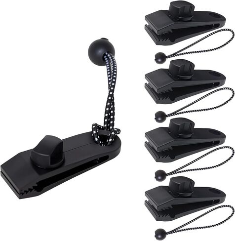 5Pack Tarp Clips Heavy Duty Lock Grip,Tarp Clamps with Bungee Cords for Pool Awning Cover,Outdoor Covers,and Camping in Kuwait