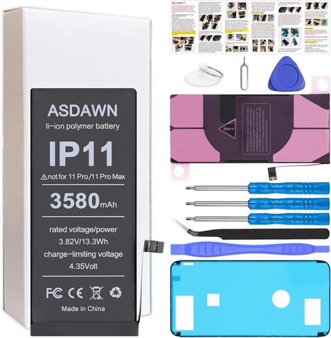 ASDAWN for iPhone 11 Pro Battery Replacement (Not for 11/11 Pro Max), 3180mAh Higher Capacity Battery for iPhone 11 Pro A2215 A2160 A2217 with Professional Tool Set + Installation Instruction in Kuwait