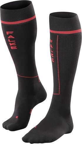 FALKE Mens SK Energizing Wool Skiing Socks, Merino, Black (Black-Lightning 3171), US 6.5-9 (EU 39-42 W3 Ι UK 5.5-8), 1 Pair in Saudi Arabia