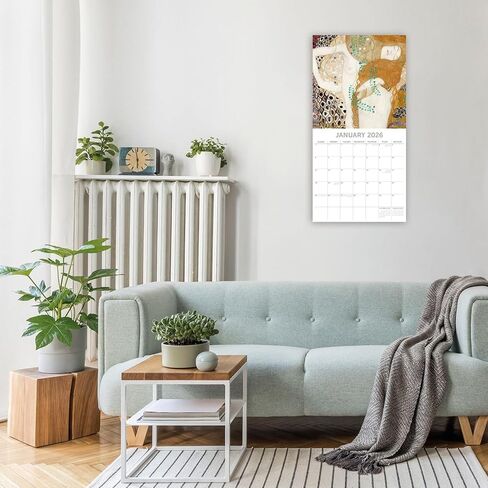 The Gifted Stationery 2026 Square Wall Calendar - Gustav Klimt Art & 16 Month Wall Planner 2026 - Planner with 180 Reminder Stickers - US & International Holidays - Sep 2025-Dec 2026, 12 x 12 in in Saudi Arabia