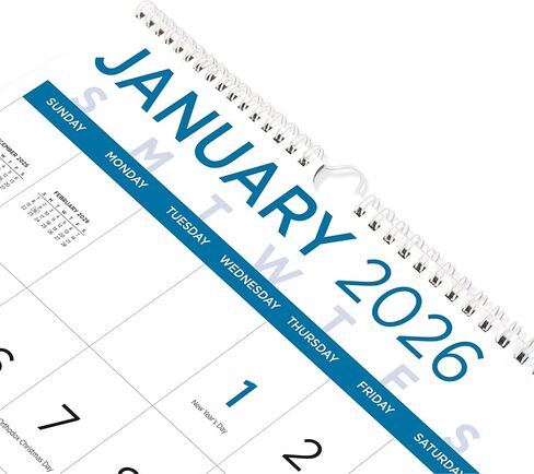 Blueline® 2026 Monthly Wall Calendar, Large Print, 12 Months, January to December, Twin-Wire Binding, 12" x 17" (C173106-26) in Saudi Arabia