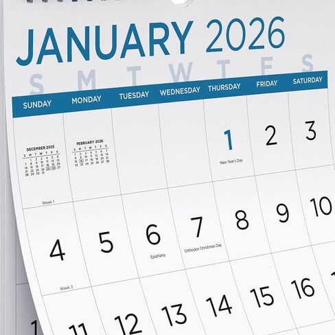 Blueline® 2026 Monthly Wall Calendar, Large Print, 12 Months, January to December, Twin-Wire Binding, 12" x 17" (C173106-26) in Saudi Arabia