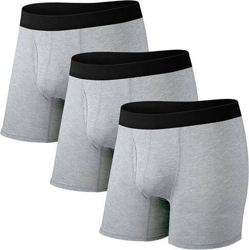 مجموعة من 3 سراويل داخلية بوكسر للرجال - ملابس داخلية رياضية مسامية وممتصة للرطوبة للصالة الرياضية والجري والراحة اليومية in Kuwait
