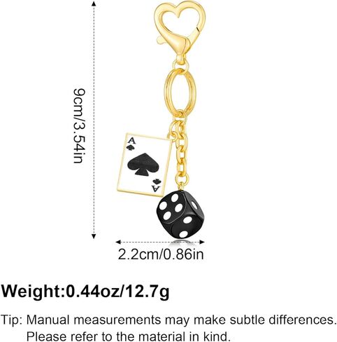 Poker Keychain Ace of Spades A & Dice Charm for Keys Purses Cars in Kuwait
