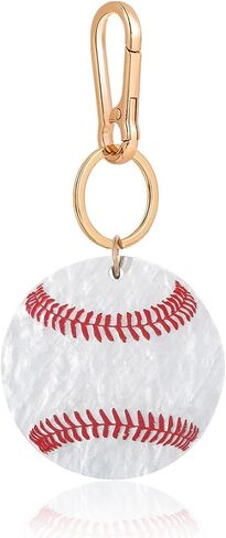 Black 8 Ball Baseball Football Soccer Keychain Bag Charm for Backpack Purse Gift for Baseball Lovers in Kuwait