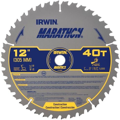 IRWIN Tools MARATHON Carbide Table/Miter Circular Blade, 12-Inch, 40T (14080) in Kuwait