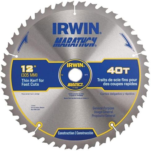 IRWIN Tools MARATHON Carbide Table/Miter Circular Blade, 12-Inch, 40T (14080) in Kuwait