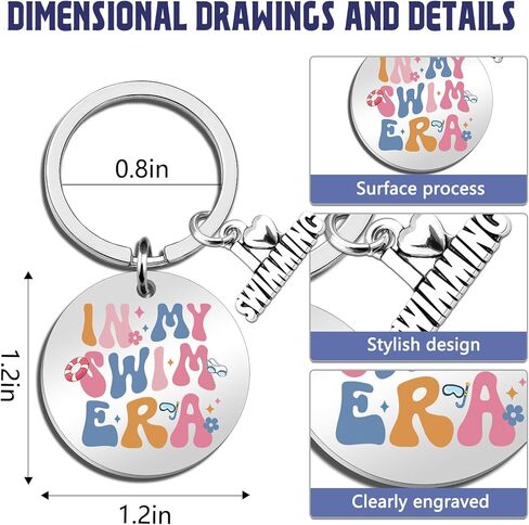 Swim Gifts for Women Unique Pool Keychain for Swim Coach Mom Swimming Lover Gift for Girl Swimmer Best Birthday Gifts for Swimming Team in Kuwait