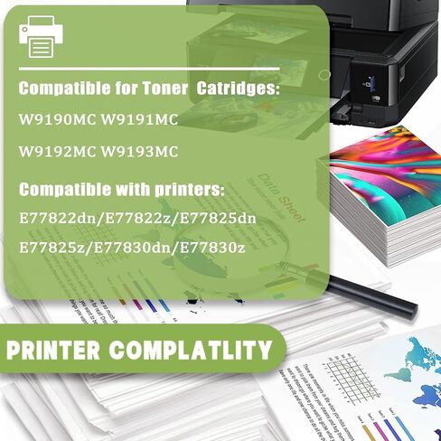 W9190MC W9191MC W9193MC W9192MC Toner Cartridges Work for HP Color Laserjet Managed MFP E77822dn E77822z E77825dn E77825z E77830dn E77830z Printers in Saudi Arabia
