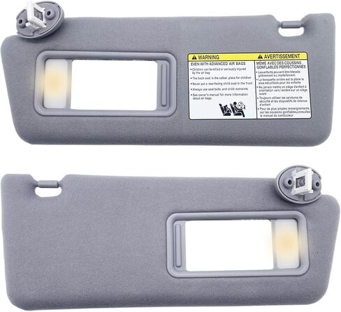 Driver & Passenger Side Sun Visor Replacement Fits for Toyota Tacoma 2005-2015 Sunshade with Light 7432004210B0 7431004120B0 Color Gray (Gray(Driver & Passenger Side)) in Saudi Arabia