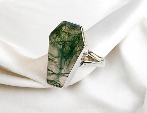 925 Sterling Silver Handmade Coffin Shape Designer Simple Statement Ring For Women By Silverekh in Saudi Arabia