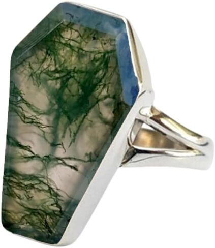 خاتم مصنوع يدويًا من الفضة الإسترليني عيار 925 على شكل تابوت للنساء من Silverekh in Kuwait