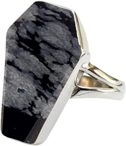 925 Sterling Silver Handmade Coffin Shape Designer Simple Statement Ring For Women By Silverekh in Saudi Arabia