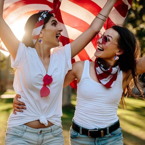 6 أزواج من أقراط العلم الأمريكي للنساء من Hicarer، أقراط متدلية وطنية بالولايات المتحدة الأمريكية لعيد العمال، الرابع من يوليو، زخارف باللون الأحمر والأبيض والأزرق لمفضلات الحفلات (نمط أنيق) in Saudi Arabia