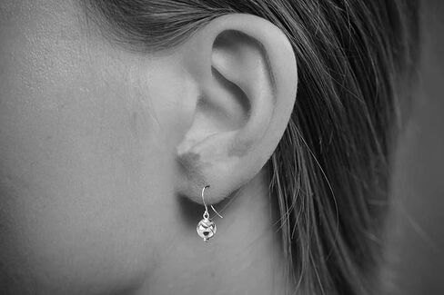 Chrysoberyl Cat’s Eye 10mm Dangly Swirl Drop Earrings in Steel, Copper, Bronze, Black Iron, Titanium, Sterling Silver, 14K Gold, Rose Gold, or Black Niobium Wire (Handmade), in Kuwait