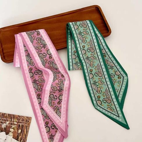 WENLOOY 4 Pack Purse Scarf Bags for Women Handbag Scarfs Band Lightweight Skinny Hair Neck Accessories Fashion Gifts in Kuwait