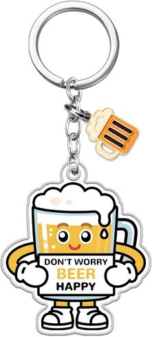 Beer Gifts for Men Women Beer Accessories Keychain Emotional Support Gifts for Beers Lovers Friends Boyfriend Father Inspirational Gift for Men Women Birthday Christmas Gift Oktoberfest Decorations in Kuwait