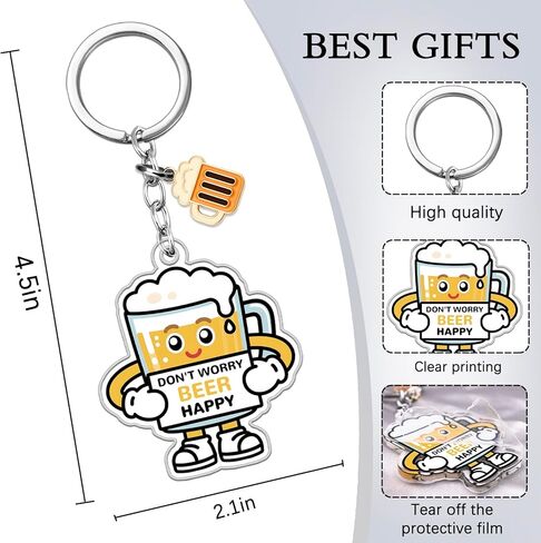 Beer Gifts for Men Women Beer Accessories Keychain Emotional Support Gifts for Beers Lovers Friends Boyfriend Father Inspirational Gift for Men Women Birthday Christmas Gift Oktoberfest Decorations in Kuwait