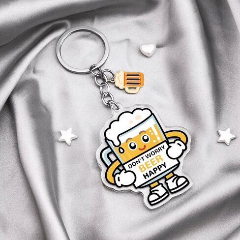 Beer Gifts for Men Women Beer Accessories Keychain Emotional Support Gifts for Beers Lovers Friends Boyfriend Father Inspirational Gift for Men Women Birthday Christmas Gift Oktoberfest Decorations in Kuwait