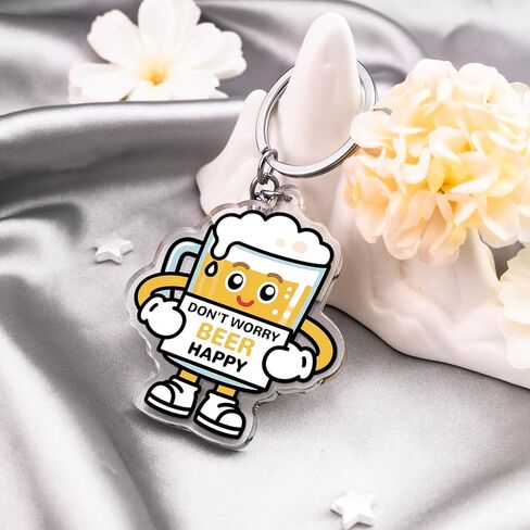 Beer Gifts for Men Women Beer Accessories Keychain Emotional Support Gifts for Beers Lovers Friends Boyfriend Father Inspirational Gift for Men Women Birthday Christmas Gift Oktoberfest Decorations in Kuwait