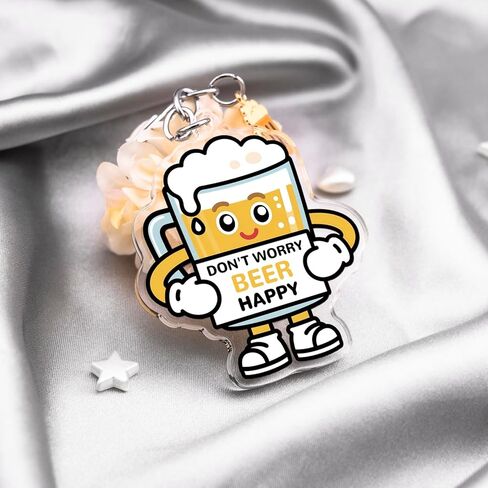 Beer Gifts for Men Women Beer Accessories Keychain Emotional Support Gifts for Beers Lovers Friends Boyfriend Father Inspirational Gift for Men Women Birthday Christmas Gift Oktoberfest Decorations in Kuwait