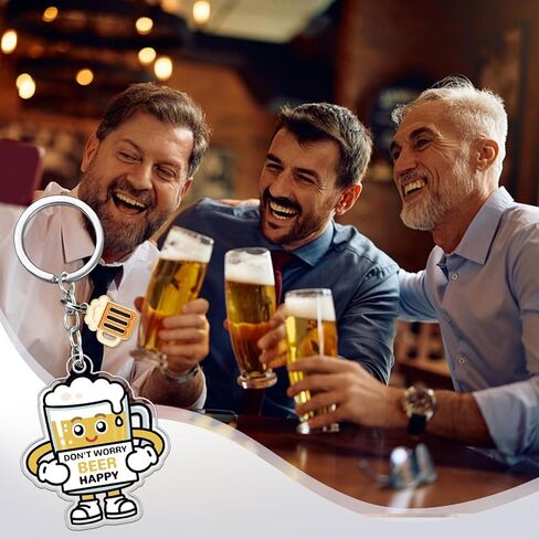 Beer Gifts for Men Women Beer Accessories Keychain Emotional Support Gifts for Beers Lovers Friends Boyfriend Father Inspirational Gift for Men Women Birthday Christmas Gift Oktoberfest Decorations in Kuwait