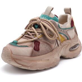 Women's Platform Chunky Sneakers Stylish and Comfortable Lace-Up Athletic Shoes That Fashion Walking Shoes in Kuwait