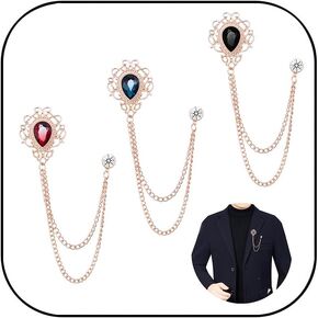 3Pcs Lapel Pins for Men Brooch Suit Pin Hat Pins for Man Collar Pins for Men (A) in Kuwait