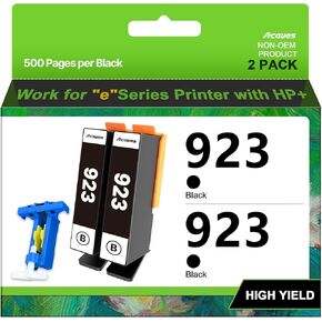 923 Ink cartridges for HP Printers Replacement for HP 923 Black Ink Cartridges Use with OfficeJet Pro 8130e 8135e 8139e 8138e 8132e 8134e 8120e 8122e 8124e 8125e Printer (2 Black Pack Without Chip) in Kuwait