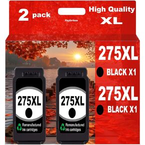 خراطيش حبر PayForLess 275XL لطابعات Canon لحبر Canon 275 الأسود PG275XL لحبر الطابعة PIXMA TS3722 TR4720 TS3700 TS3522 TS3500 TR4700 TR4722 TS3720 (2 أسود) in Kuwait
