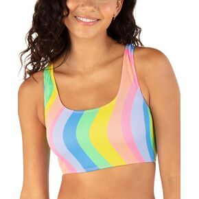 Hurley Women's Juniors' Soft Waves Cutout Tie-Back Bikini Top (Sky, Medium) in Kuwait