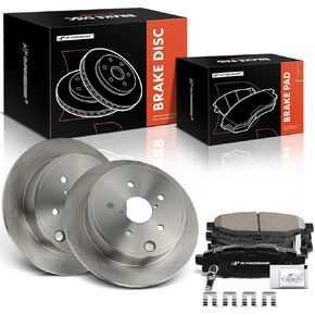 A-Premium 11.24 inch (285.7mm) Rear Drilled and Slotted Disc Brake Rotors + Ceramic Pads Kit Compatible with Select Subaru Models - WRX 2015-2021, 6-PC Set in Kuwait