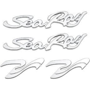 4pcs Sea Ray Searay SR Wave Script etters Boat Nameplate Emblems 3D Badge Sticker (Chrome) in Kuwait