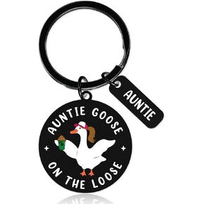 Funny Auntie Goose Gift Keychain Auntie Goose On the Loose Key Chain, Aunt Birthday Christmas Thanksgiving Easter Mothers Day Baptisms Gifts From Niece Nephew in Kuwait