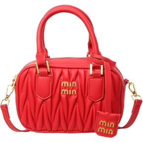 Quilted Crossbody Bag for Women, Black PU Leather Mini Satchel Handbag with Shoulder Strap, 20x13x8cm，purses for women in Kuwait