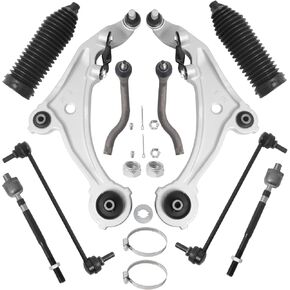 10Pcs Front Suspension Kit for 2009-2014 Nissan Murano, 2 Lower Control Arm w/Ball Joint 2 Sway Bar Link 4 Outer Inner Tie Rod End (# K622157 K622158 K750784 EV800639 ES800357 ES800358) in Kuwait