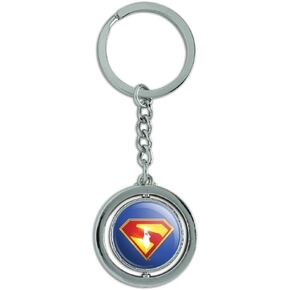 GRAPHICS & MORE Superman 2025 Movie Take Me Home Shield Keychain Spinning Round Chrome Plated Metal in Saudi Arabia