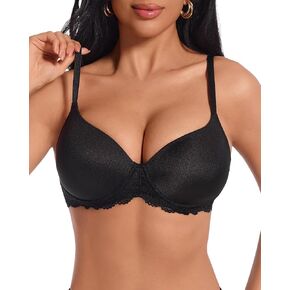 Push Up Bra Demi Smoothing Underwire T-Shirt Bras for Women Deep Plunge Lift Up Padded Add Cup in Kuwait