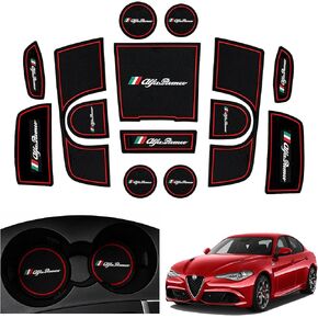 Center Console Liner for Alfa Romeo Giulia 952 Accessories2016 2017 2018 2019 for Giulia Cup Holder Mat, Door Slot Pad, Coaster Trim, Non-Slip Dust Interior, Custom Rubber Decoration Insert in Kuwait