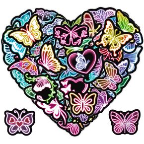 50 Pcs Colorful Rainbow Water Bottle Stickers for Kids, Glow in The Dark Aesthetic Rainbow Waterproof Vinyl Laptop Decals, Rainbow Stickers Pack for Phone Case Scrapbook Luggage Diary Desk in Kuwait