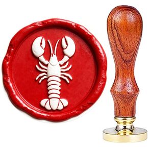 Lobster Wax Seal Stamp,YGHM Natural Rosewood Handle Sealing Wax Stamp Kit Gift Package Wedding Invitations in Kuwait