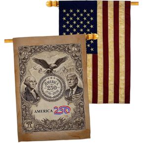America 250 Trump Flag Tribute Vintage American Flags for Outside House Banner Pack Official Licensed Merchandise Wall Decor Canvas Print Textile Woven Tapestry USA 250th Anniversary Decoration Gift in Kuwait