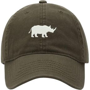 Baseball Cap Men Women Rhinos Animal Embroidered Unisex Classic Adjustable Strapback Dad Hat in Kuwait