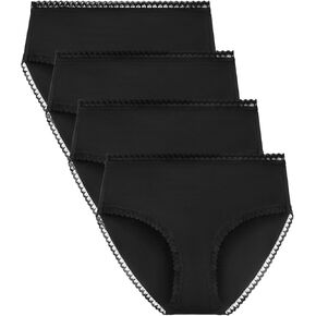 ملابس داخلية نسائية قطنية ذات قصة عالية مع حواف من الدانتيل، سراويل داخلية مريحة عالية الخصر تسمح بمرور الهواء، عبوات متعددة in Kuwait