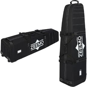 ZEEMO Golf Travel Bag for men, Mid-open Covers with Protective Panel for Golf Clubs, Golf Accessories, Soft-Sided, Travel Size, Airline Approved, Waterproof&Wheels, Black Oxford Case. in Saudi Arabia
