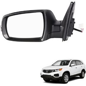 Left Driver Side 7 Pins Heated Power Mirror Compatible with 2011-2015 Kia Sorento – Manual Folding, Heated Power Glass, Black, Paint-to-Match 876101U050 in Kuwait